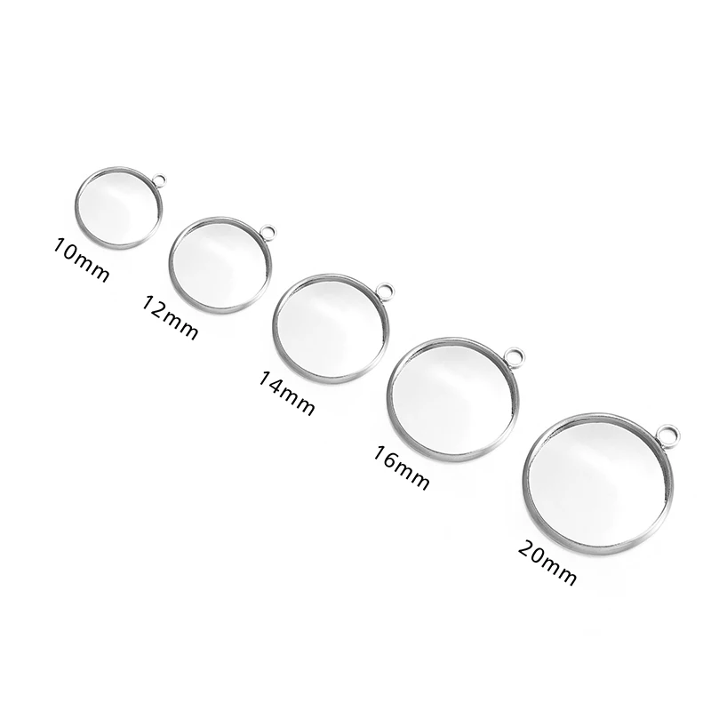 

20Pcs Copper Fit 12mm 14mm 16mm 20mm Round Cabochon Single Hook Settings Base Blank Tray For DIY Making