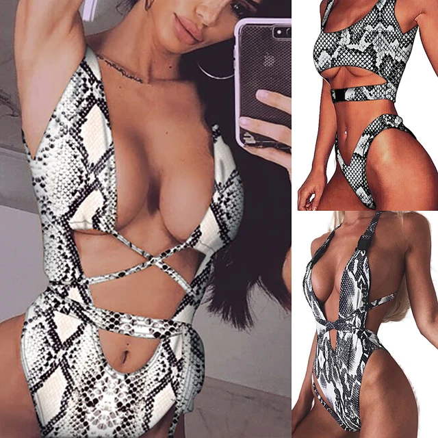 Leopard/Snake Skin High Waist Swimsuit 1