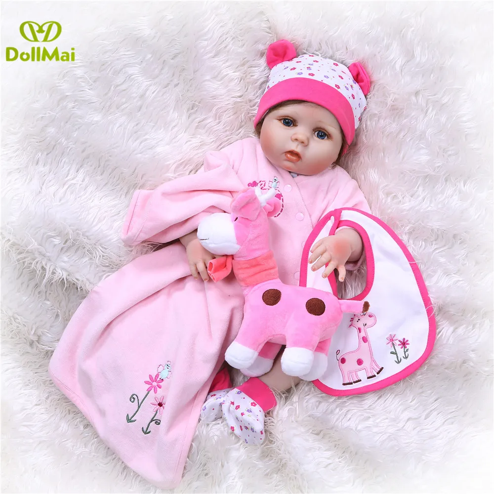 

Full silicone reborn baby dolls 57cm fashion girl dolls toys children gift bebe real reborn com corpo de silicone menina