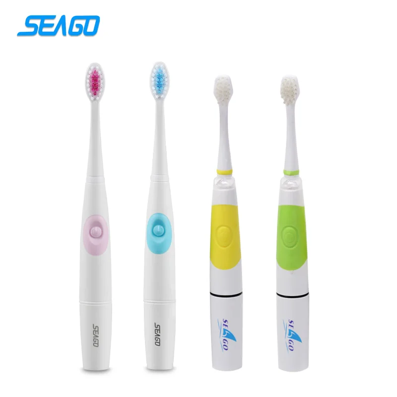 

2017 hot sales SEAGO electric toothbrush family kit battery charged adult streamlined design and children LED toothbrush 915 918