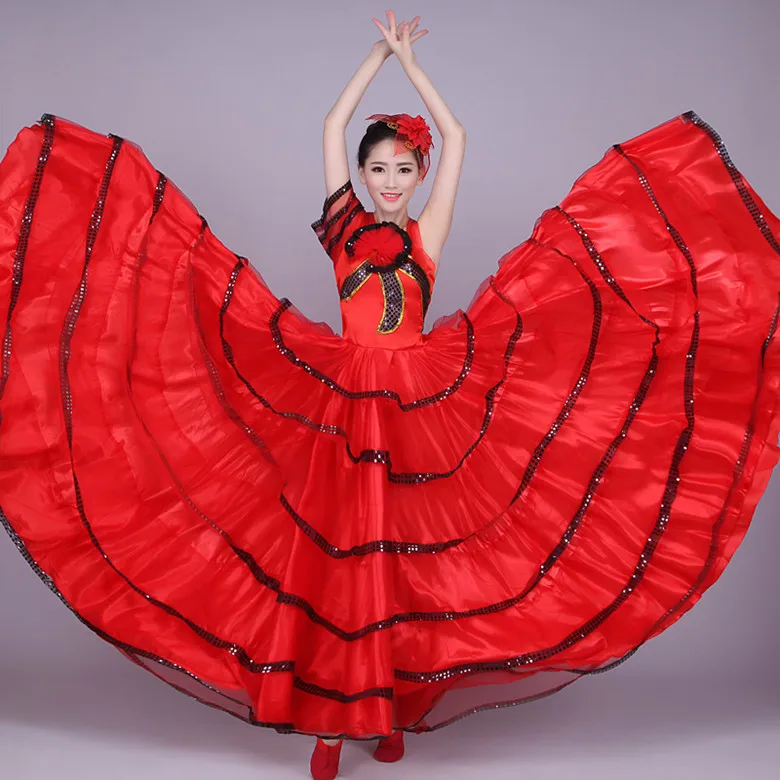 

Spanish Bullfighting Dance Dress Women Opening Dance Full-skirt Modern Performance Costume Stage Big Swing Dress Wear Suit H553