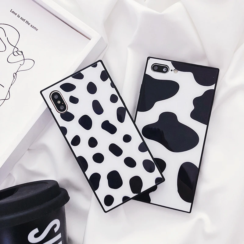 GlamPhoneCase черный белый узор стеклянный чехол для телефона iphone X 8 8PLUS 7 7PLUS 6 6PLUS 6S +