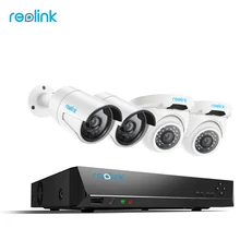 Reolink 8ch 4MP PoE NVR w 2 Bullet&2 Dome HD 4MP PoE IP Camera Outdoor Video Surveillance Camera System 2TB RLK8-410B2D2