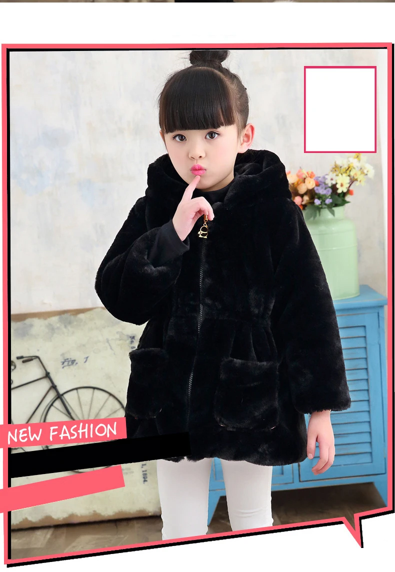 Коллекция года, модная детская одежда зимнее пальто для девочек и мальчиков, шерстяное пальто для больших детей Детское пальто с искусственным мехом детская верхняя одежда, От 1 до 12 лет