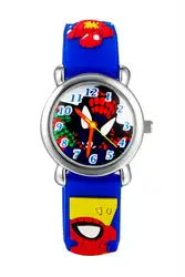 Новые модные часы с рисунком Человека-паука, Человека-паука, детские часы, крутые кварцевые часы с 3d резиновым ремешком для мальчиков