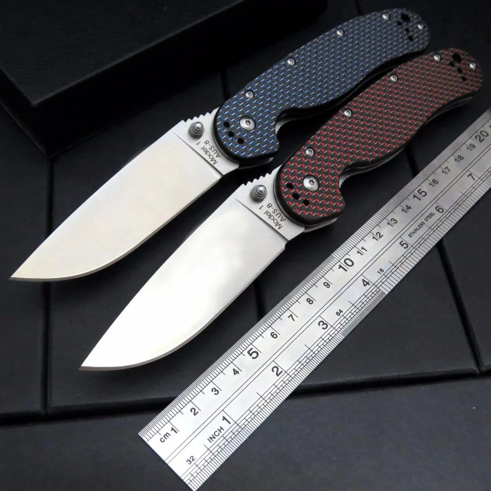 

RAT Model1 Portable Folding Knife AUS-8 Blade carbon fiber handle Camping Hunting Survival Knife Outdoor Rescue Multi EDC Tools