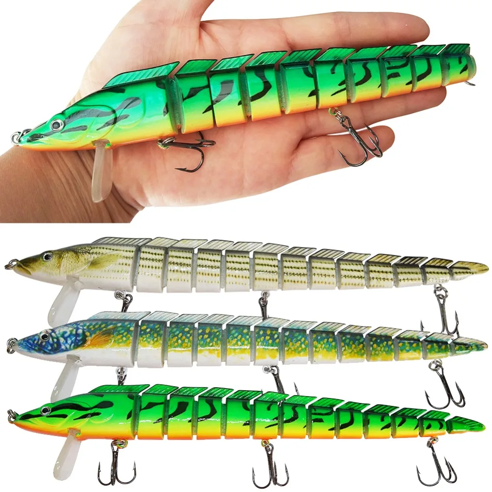 FE# 3pcs Multi Jointed 10cm 18g Fishing Lure Crankbait Fake Bait (1