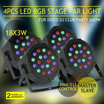 

4 PCS LED PAR STAGE LIGHT 6 CHANNELS 54W DMX PAR64 Illuminazione 54 W 18 LED STAGE LIGHT