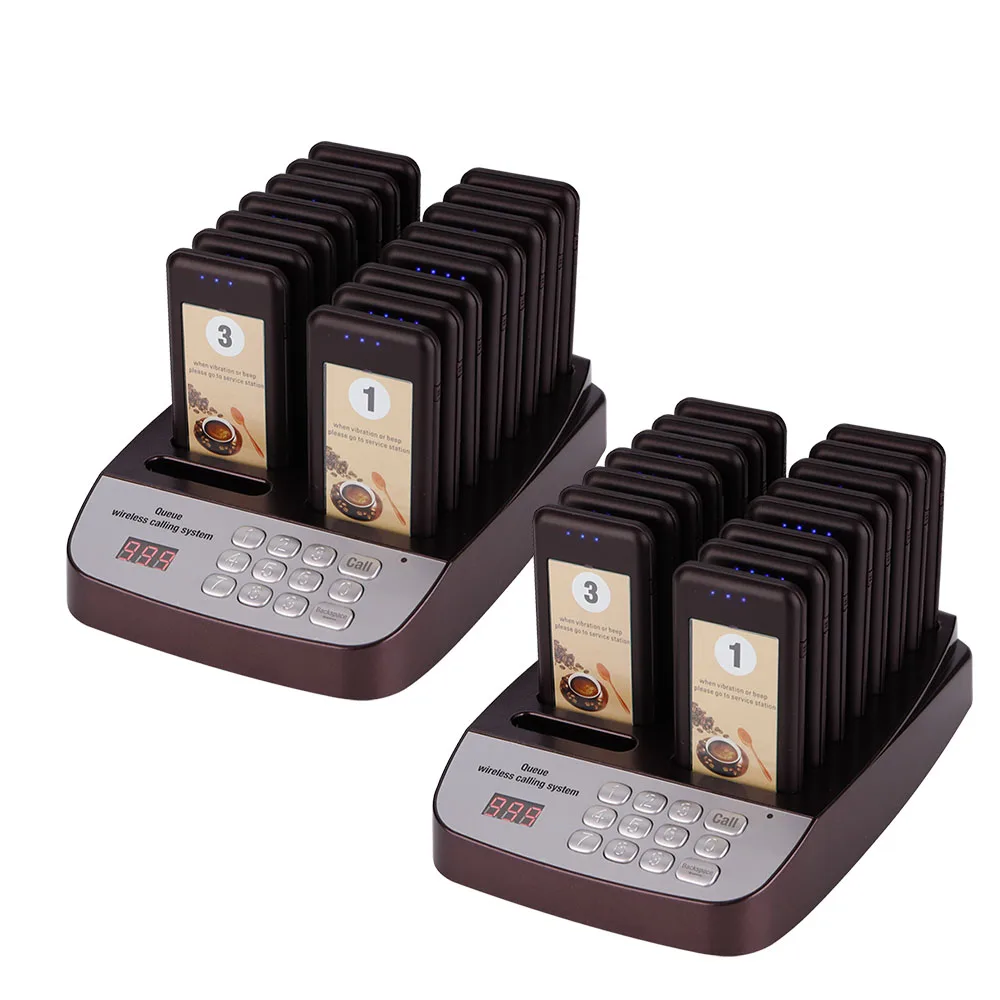

DAYTECH Restaurant Pager Calling System Self-Service Queue System Coaster Pager Pagering Call 32 Portabel Pagers 2 Charge Docks