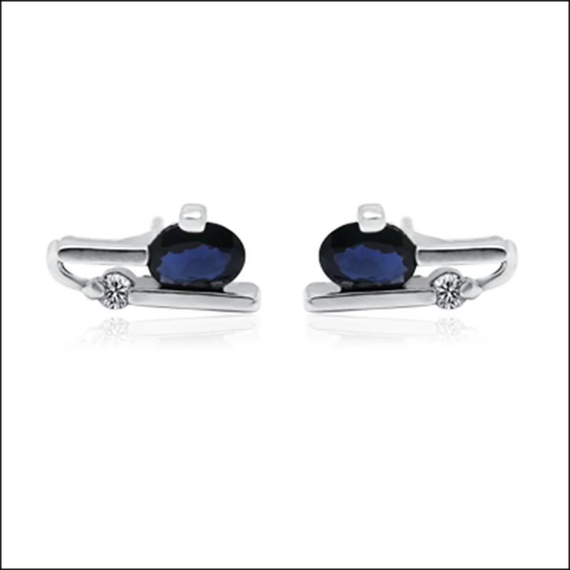 

2017 Earings Qi Xuan_Fashion Jewelry_Dark Blue Stone Elegant Woman Earrings_S925 Solid Silver Earrings_Factory Directly Sales