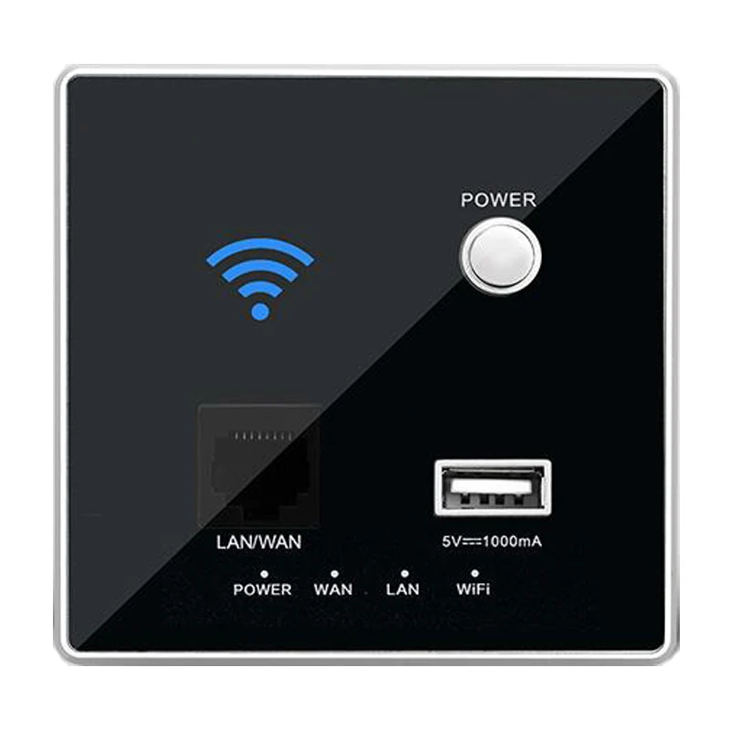 Cnkou 300 м скорость 110 ~ 250 В usb зарядка Wi Fi розетка черный кристалл стеклянная панель