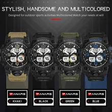 Relogio masculino два места Многофункциональный reloj hombre двойной дисплей указатель светящиеся спортивные электронные часы человек