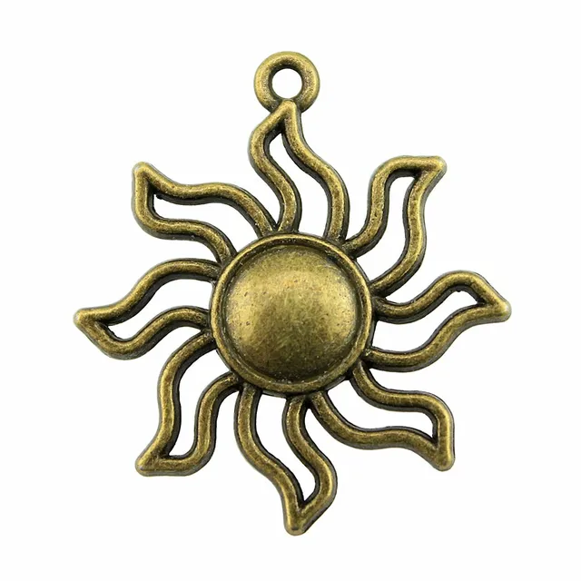 4pcs Sun Pendant Charms For Jewelry Making Charm Sun 2 Colors Antique Bronze Antique Silver Sun