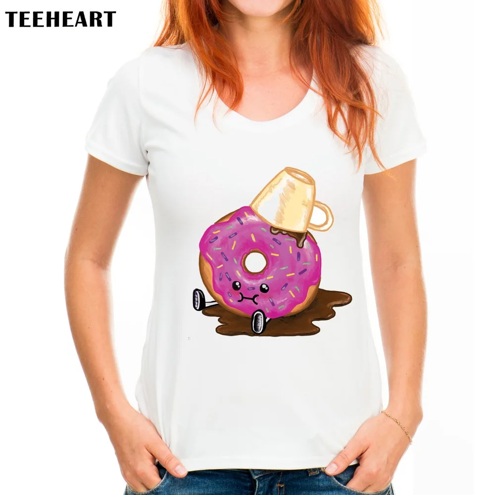 Funny Novelty Tops T-Shirt Womens tee TShirt Donut 