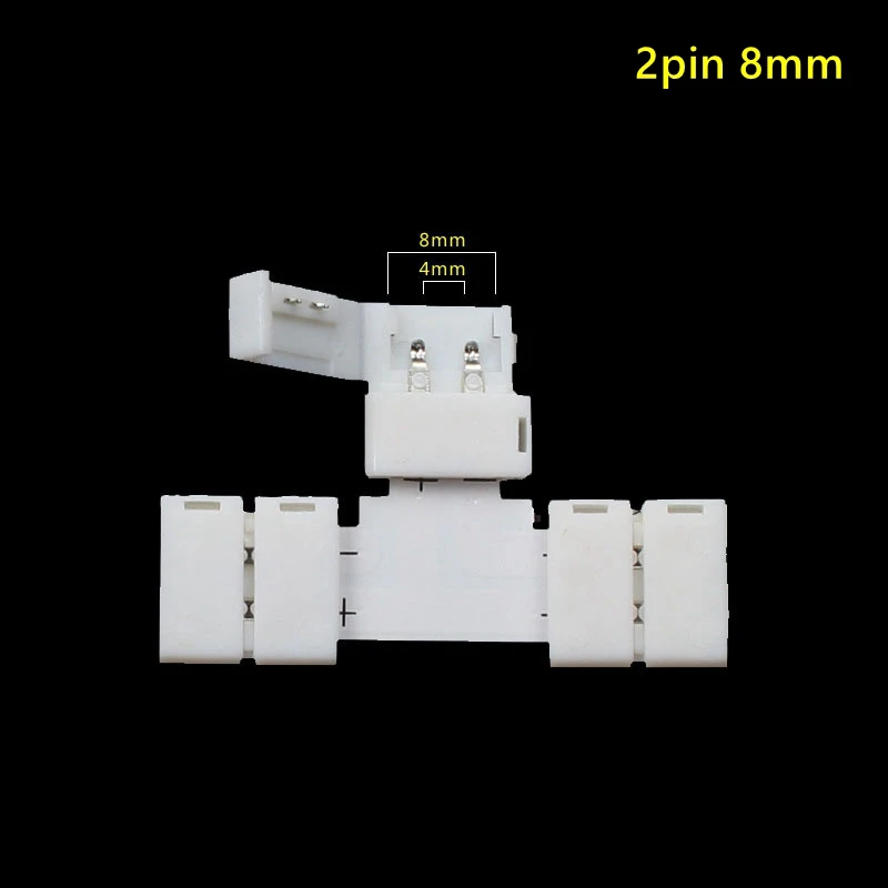 5 шт. 2 штифта 8 мм/10 мм 4 штифта 10 мм 5 штифта 12 мм Т-образный разъем для светодиодной ленты PCB сварка для SMD 3528 2835 Светодиодный светильник