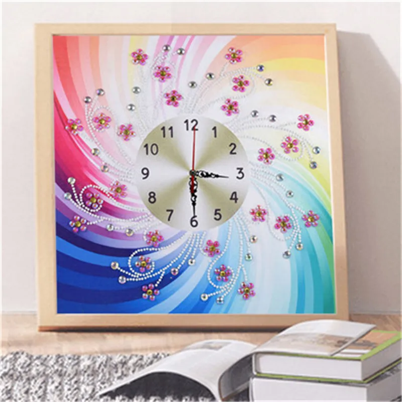 large Wall Clocks 5D Special Diamond shaped Embroidery Wall Clock DIY