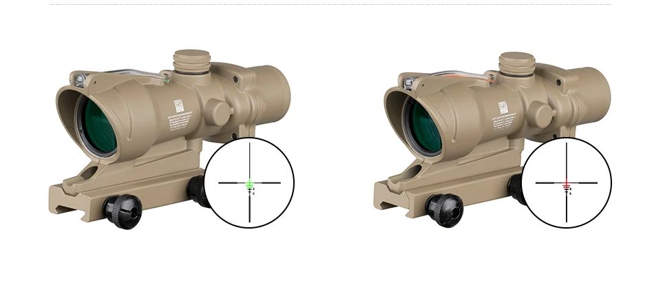 ACOG 4X32 охотничий прицел оптика из настоящего волокна красный зеленый с подсветкой шеврон стекло гравированное сетка тактический оптический прицел