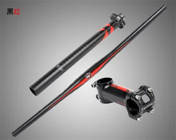 

TWITTER Bicycle Flat Handlebar + Stem + Seat post Three-piece Set Aluminum Alloy For MTB Mountain Road Bike Parts Sets