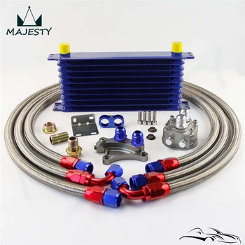 

Blue 10 ROW OIL COOLER KIT FOR N**ISSAN S**ilvia S13 S14 S15 180SX 200SX 240SX SR20DET