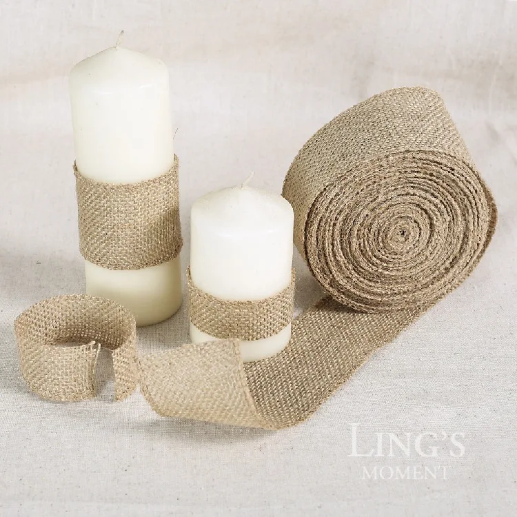 hot selling party decoration 15cm 10M natural jute hessian burlap ribbon rustic weddings belt strap floristry (3)