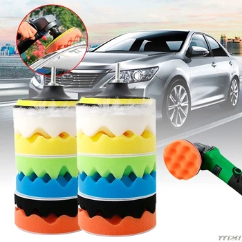 

8Pcs 5" 125mm Sponge Polishing Waxing Buffing Pads Kit For Auto Car Polisher New