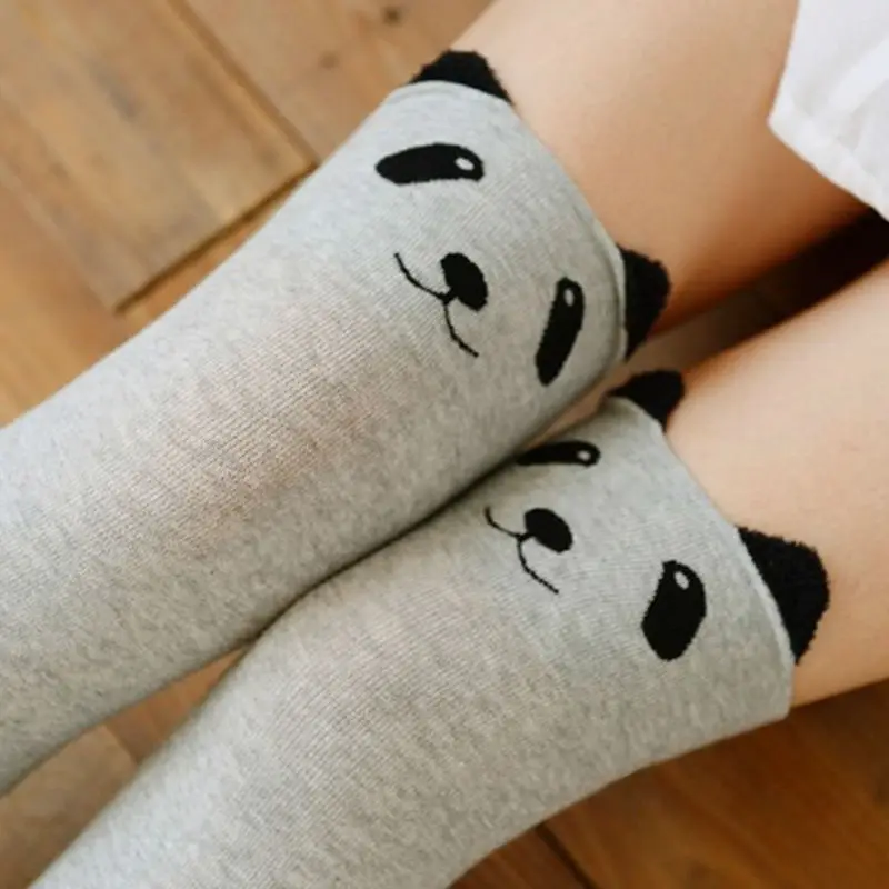 Hot lot Women Sexy Autumn Winter Favorite Cute Thigh Long Cotton Socks Funky 3D Cartoon Animal Over Knee High Seamless Socks