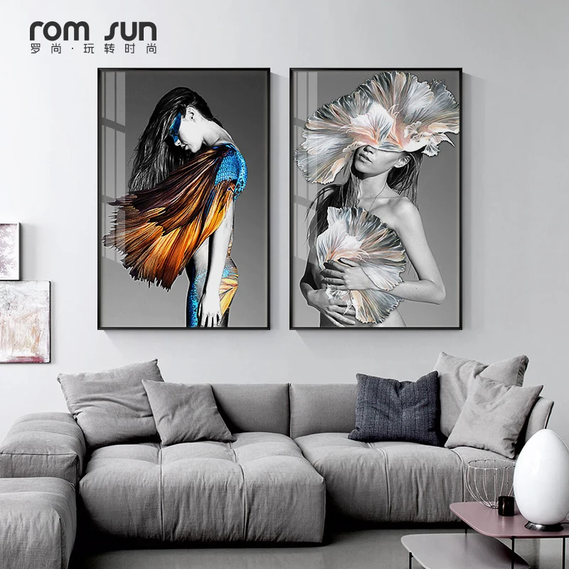 Modern Decor Fashion Models Sexy Women Canvas Painting