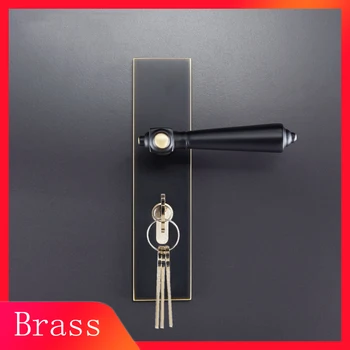 

1Set Nordic Style Solid Brass Door Lever Lock for Interior Door Rural Door Lever Handle for Bedroom / Living Room
