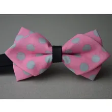 Модный розовый горошек галстук-бабочка, жених галстук-бабочка, Точки Бабочка, розовый, из хлопка мужские галстуки