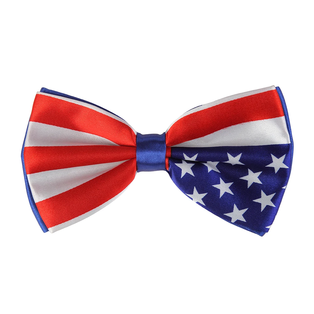 HUOBAO Новая мода унисекс Темно красная звезда американский флаг Bowties и комплекты с подвязками для Мужские Женские