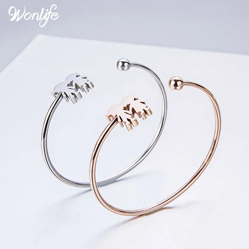 

Wonlife Gothic Vintage Fashion Adjustable Girl&boy Titanium Open Bracelets Bangles for Women Jewelry Men Girl Cuff Pulseras