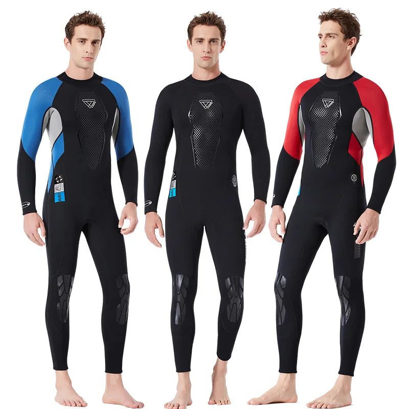 Костюм для дайвинга для мужчин, из неопрена 3 мм высокой упругой водолазный костюм для плавания Surf Триатлон Одна деталь купальник полный боди