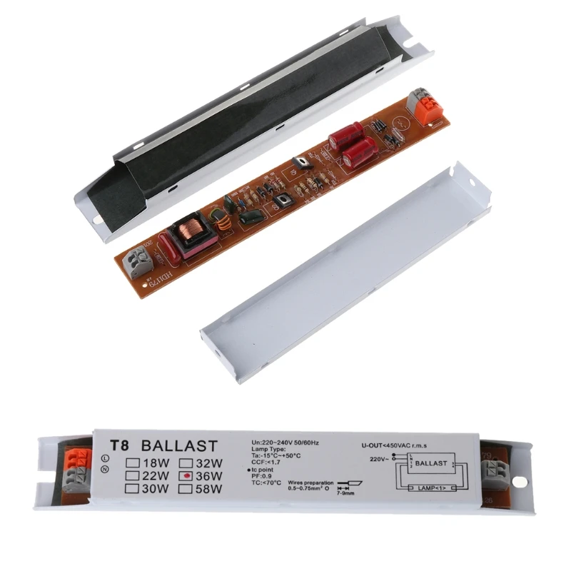 

21X3CM 220-240V AC 36W Wide Voltage T8 Electronic Ballast Fluorescent Lamp Ballasts No stroboscopic No noise-M18