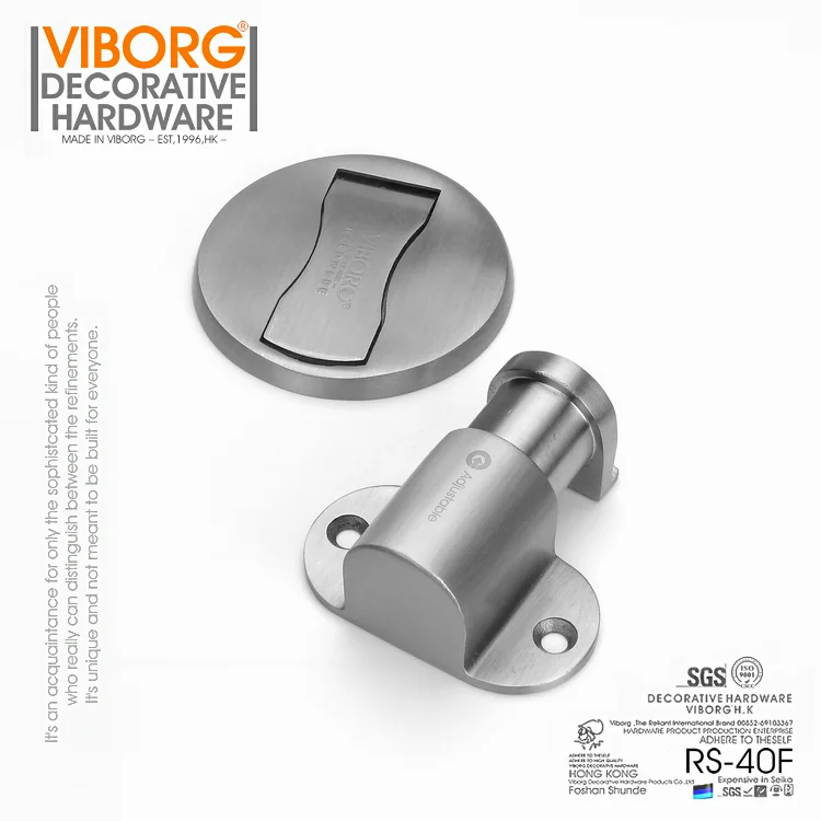 Door Stopper Magnetic Door Stopper VIBORG Deluxe SUS304 Stainless Steel Casting Adjustable Floor-mounted Magnetic Magnet Door Stopper RS-40F