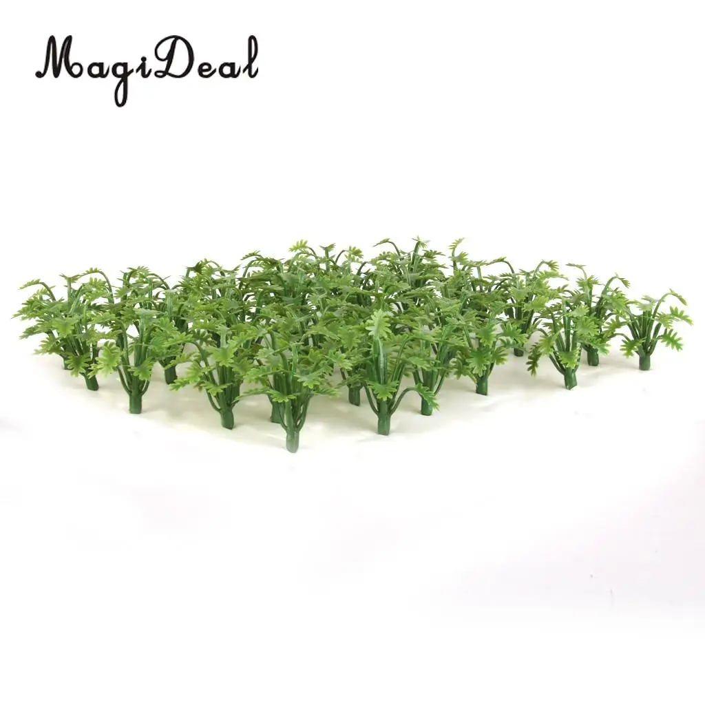 50Pcs Train Wargame Scenery Landscape Model Grass w/ Crushed Leaves 1/32-1/42 for Model Building Diorama Layout Accs