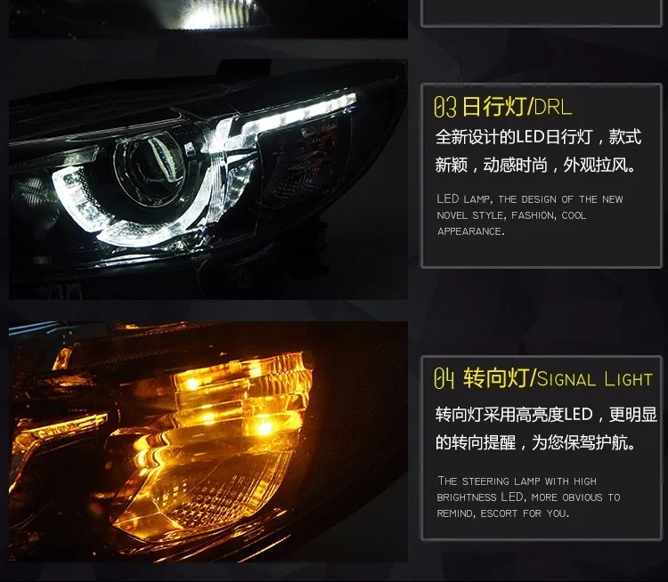 KOWELL автомобильный Стайлинг для MAZDA 6 ATENZA- фары светодиодный фонарь Devil Eyes DRL Bi-Xenon объектив HID автомобильные аксессуары