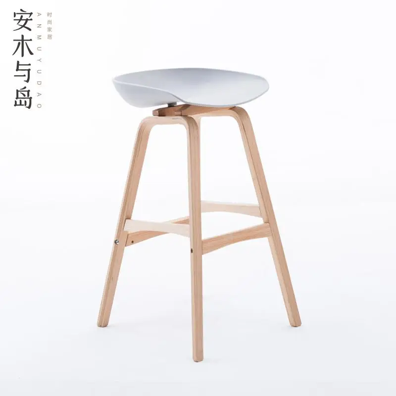 Европейский Креативный барный стул, современный минималистичный подъемный барный стол из цельного дерева, стул для дома, барный стул, модный высокий стул - Цвет: High653