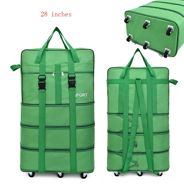 Large-capacity Portable Travel Bag Rolling Luggage Can Expand Aviation Checked Bag Mobile Rolling Backpack Oxford Cloth Bag H-5