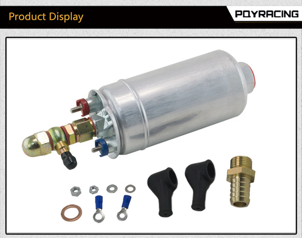 PQY внешний топливный насос 0580 254 044 Топливный насос с Банджо Монтажный комплект шланг адаптер соединение 8 мм выход хвост PQY-FPB044R