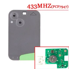2 кнопки 433 МГц pcf7947 чип Удаленная карта для Renault Лагуна Espace Velsatis карта без логотипа(1 шт