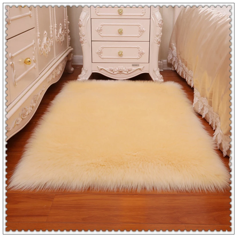 Мягкий искусственный мех шерсть плюшевые ковры для гостиной спальни коврики из искусственной овчины белый ковер искусственный пушистый мех Пушистый Ковер - Цвет: cream color