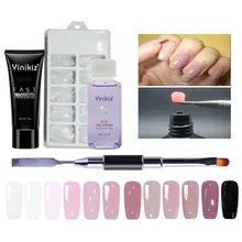 Маникюрные щетки поли гель накладные ногти жидкий двойной конец ногтей толкатель 30 мл средство для снятия лака плюс набор кисти для маникюра#0,7