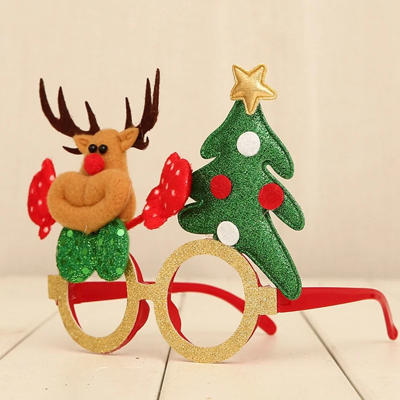 Рождественские очки со снеговиком рамка счастливый новогодний спрос среди детей подарок фестиваль вечерние поставки Дети Санта Клаус Олень - Цвет: Elk tree glasses