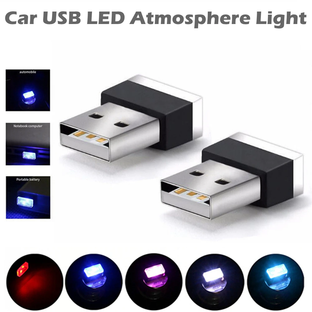 Plug and Play модная романтичная мягкая яркость автомобиля USB светодиодная