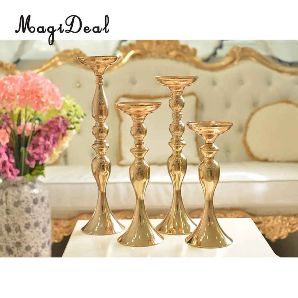 MagiDeal Tabletop Floor Stand Candle Holder Metal Flower Vase Home Decor Centerpiece Tabletop Decor