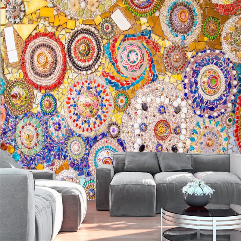 Customized Large Mural Mosaic Tile Brick Pattern Wallpapers Mosaic Tile Brick Pattern Wallpapers