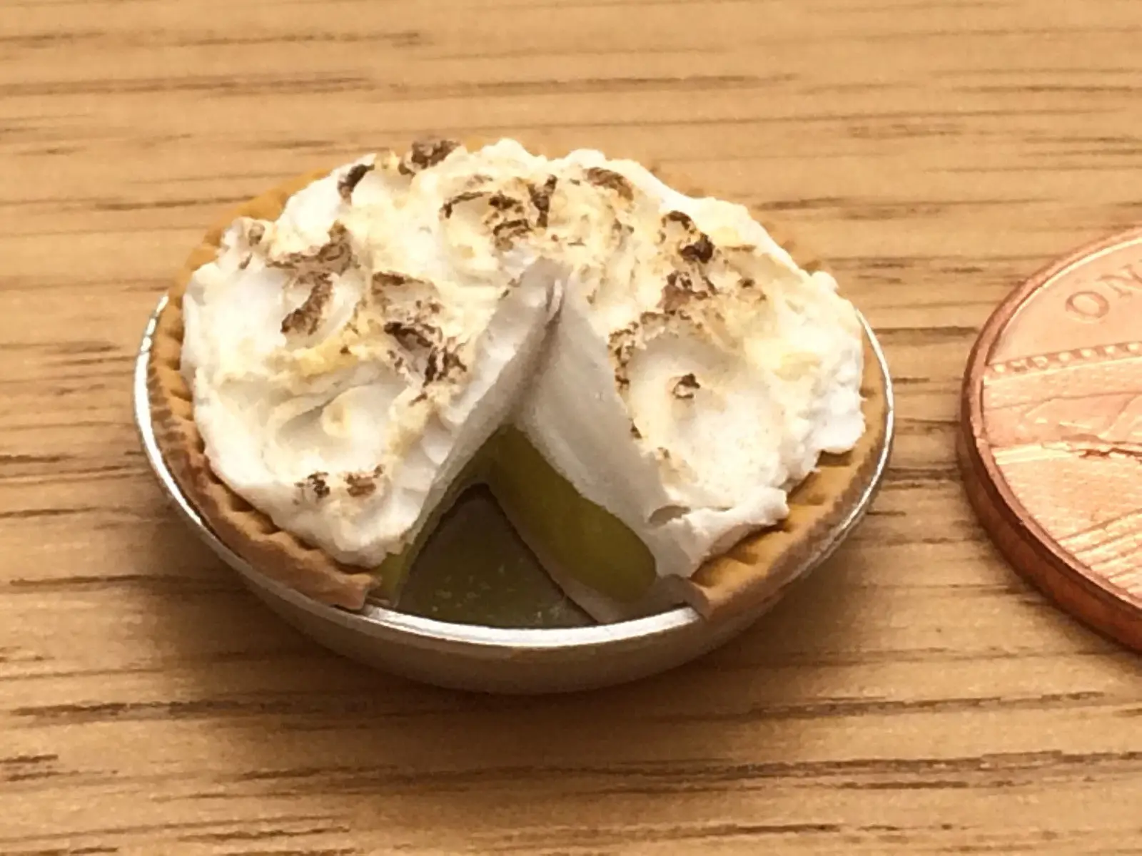 

Lemon Meringue Pie dolls house Miniature Food 1/12th Scale Hand Made