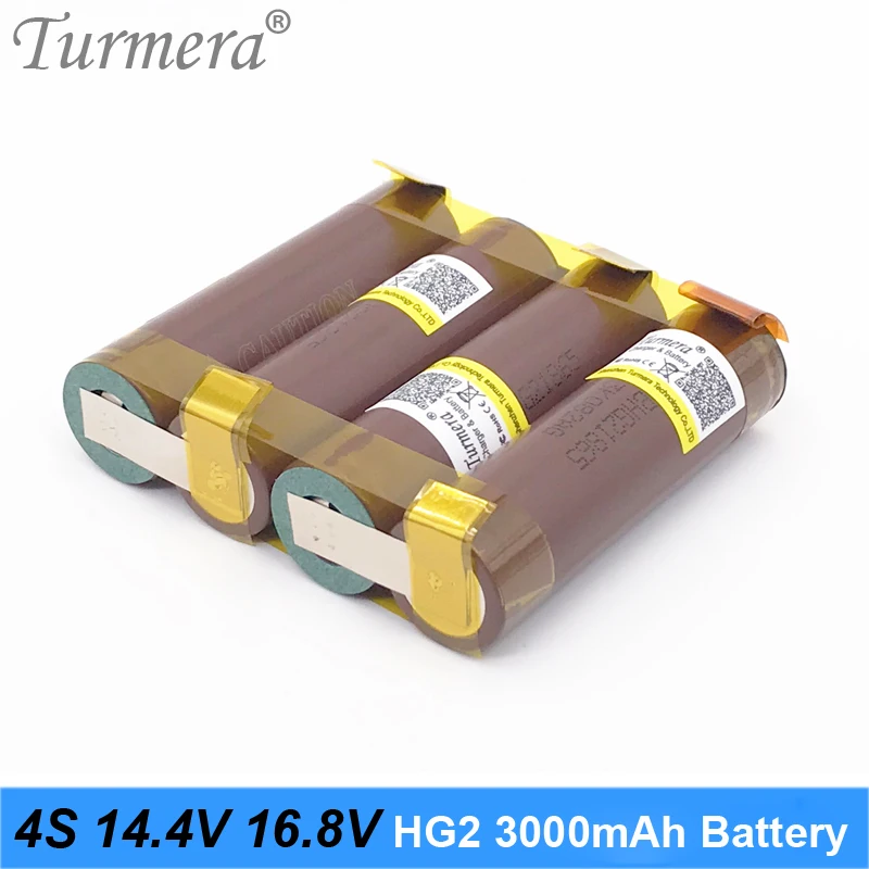 Аккумулятор Turmera 18650 hg2 3000mAh vtc6 ncr18650b 3400mah аккумулятор для 3s 12,6 v 4S 16,8 v отвертка аккумуляторная батарея Настройка n9