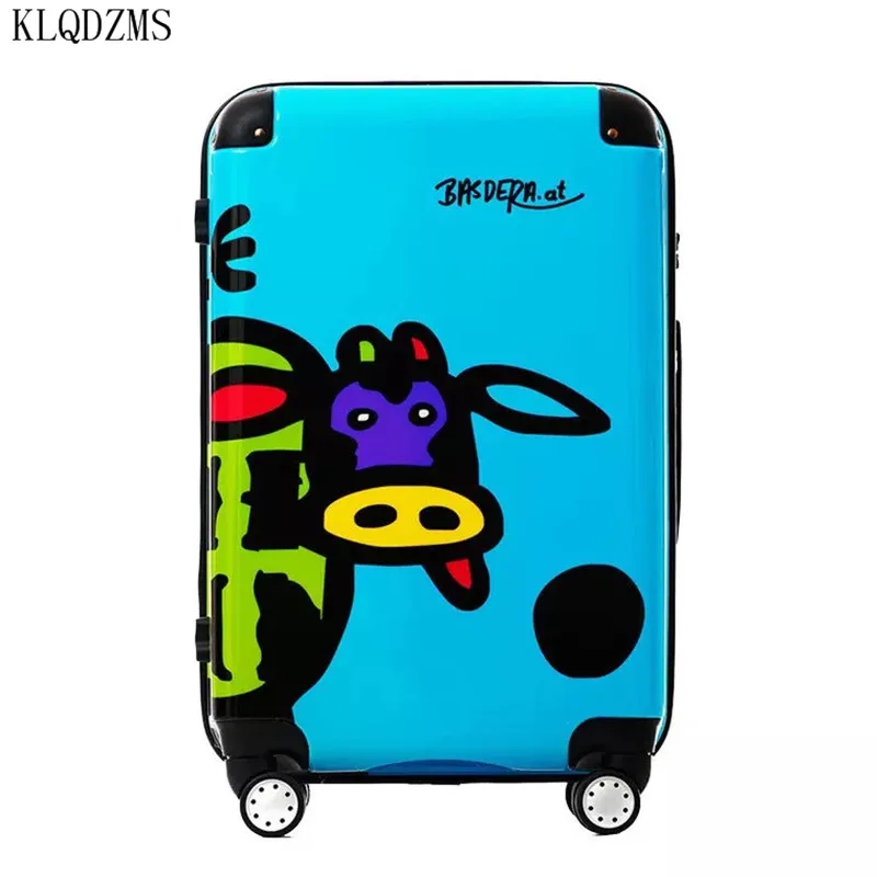 KLQDZMS 20/24 дюймов, милый мультяшный рисунок, ABS+ PC бленда для объектива в багаж на ролликах Дорожный чемодан тележка Сумка на колесах