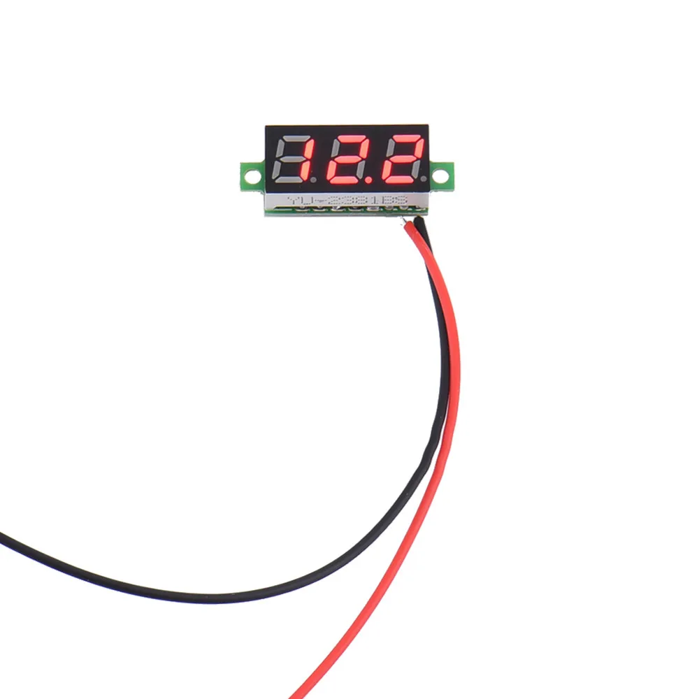 ЖК-дисплей 2 провода 5-30 в 0,28 дюйма светодиодный маленький красный/синий/зеленый/желтый ЖК-цифровой вольтметр постоянного тока измерители напряжения Панель метр источники питания